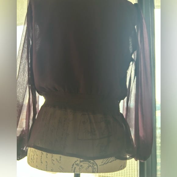 Deep purple blouse with synched waist. - Picture 6 of 6